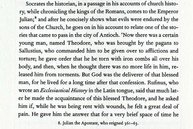 Photo of passage about St Theodore of Antioch from second edition, page 314, with far more detail than first edition