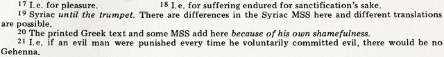 Photo of a footnote to Homily 32 of first edition that wrongly suggests that God does not punish evil men every time they sin, so that they cannot escape eternal torment